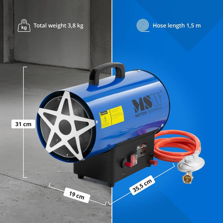 Produktbild MSW Gasheizer Gasstrahler Gas Heizgebläse manuelle Zündung Gaskanone 15000 W 160 m² (15000 W)