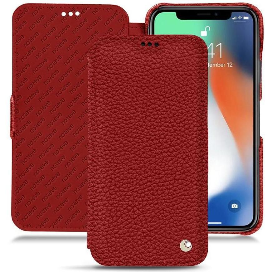 Noreve Lederschutzhülle horizontal (Apple iPhone XS Max), Smartphone Hülle, Rot