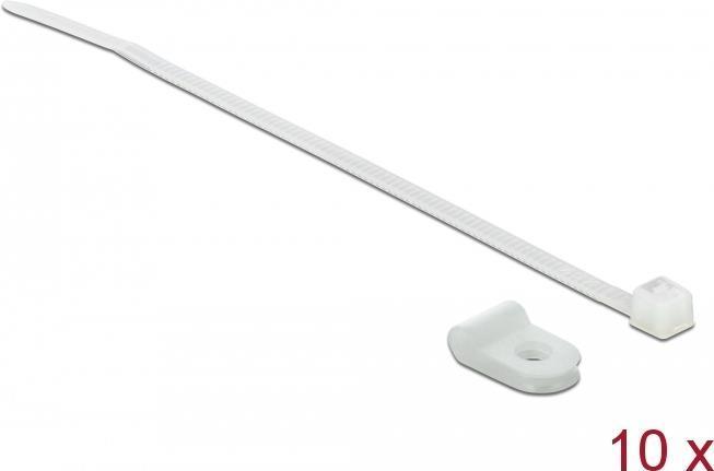 Actual product image Delock Cable tie kit - 10 cm - white (100 mm, 10 pcs.)