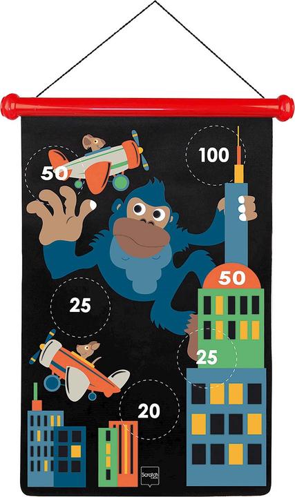 Actual product image Scratch Magnet dart game monkey large (French, English, German)