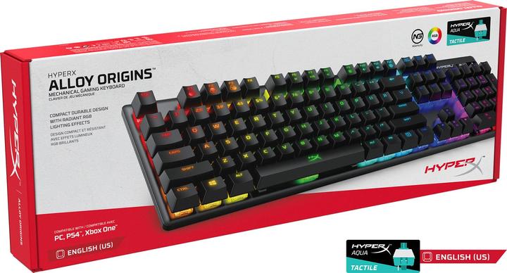 Image du produit HyperX Alloy Origins RGB Keyboard Clavier de jeu mécanique, Aqua (QWERTY) (US)