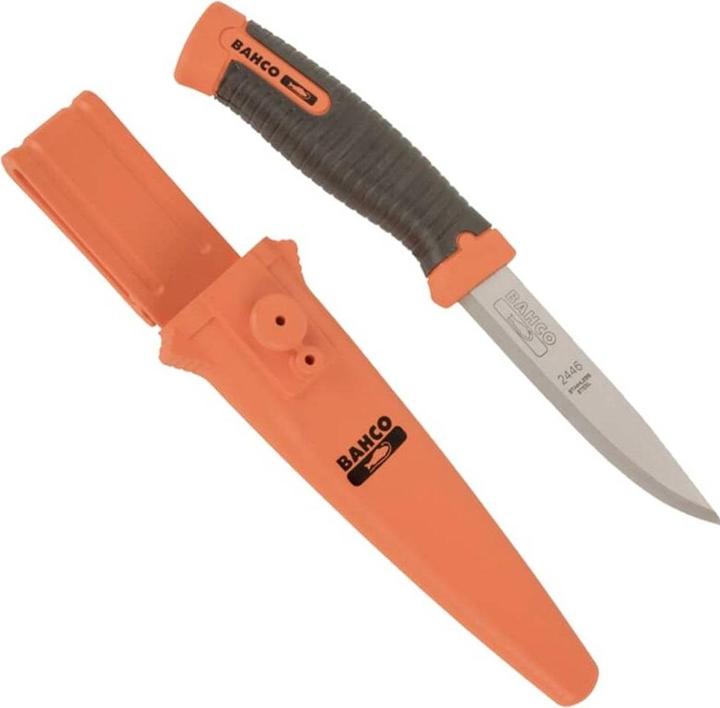 Image du produit Bahco SB-2446 Couteau polyvalent, manche bi-matière noir/orange Longueur 220 mm (10.20 cm)