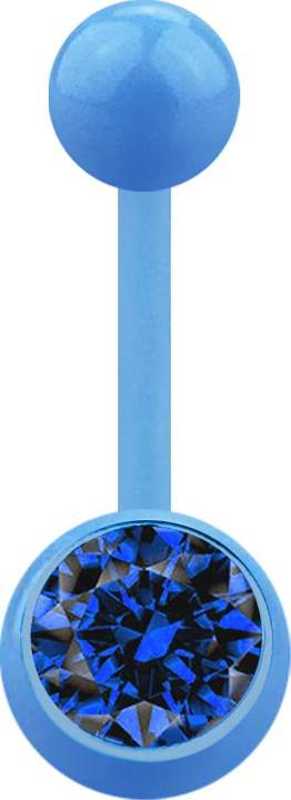 Immagine prodotto Star Piercing Banana blu chiaro con sfera e cristallo blu scuro (Materiale sintetico, senza ottone)