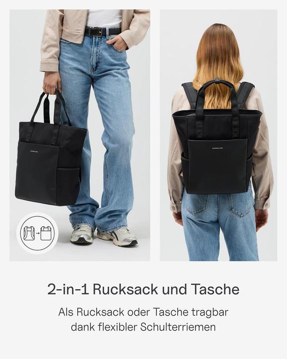 Produktbild Kapten & Son Laptoprugzak / Rugtas / Luiertas 15 Inch Vegan Lindby Zwart (12 l)