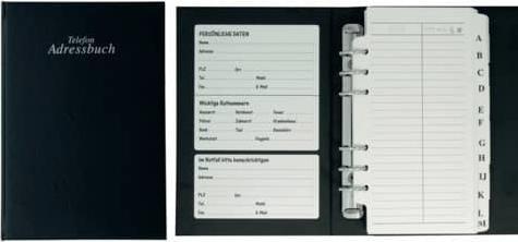 Produktbild Stylex Telefon-Adressbuch A-Z schwarz (15 x 22 cm)