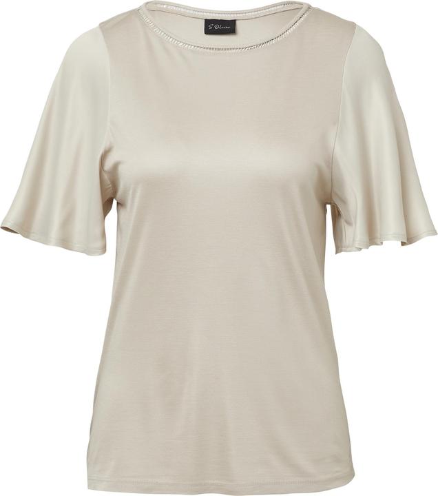Produktbild S.Oliver T-Shirt Viskose-T-Shirt mit Rundhalsausschnitt und Satin-Ärmeln (42)