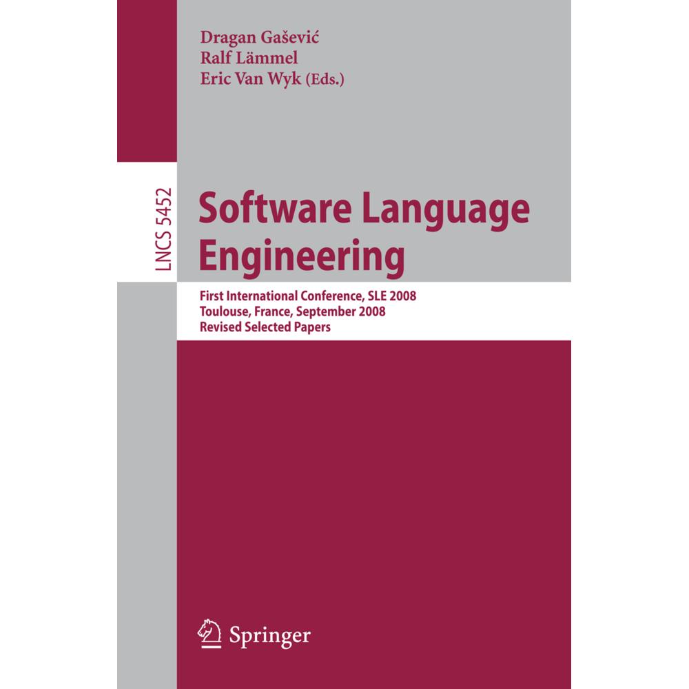 Software Language Engineering, Fachbücher von Ralf Lämmel, Eric Van Wyk, Dragan Gasevic