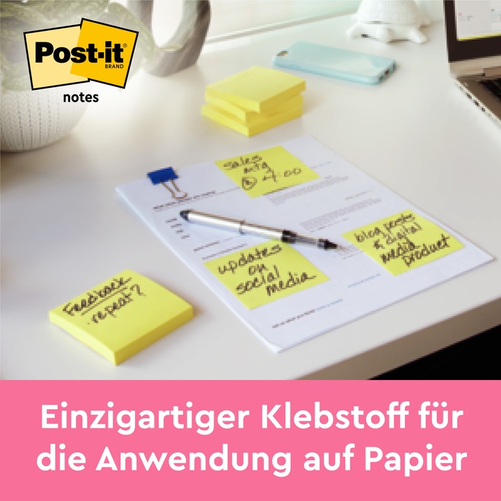 Immagine prodotto Post-it Pacchetto note adesive giallo (76 x 127 mm)