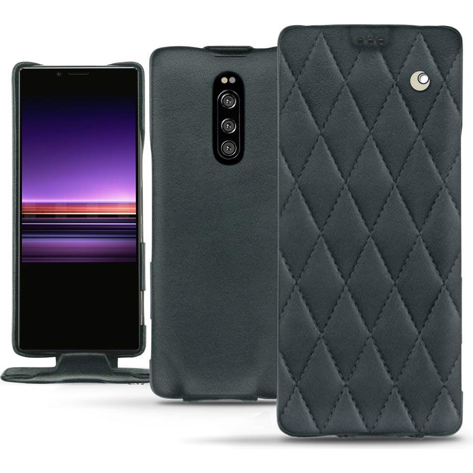 Noreve Lederschutzhülle vertikal (Sony Xperia 1), Smartphone Hülle, Blau