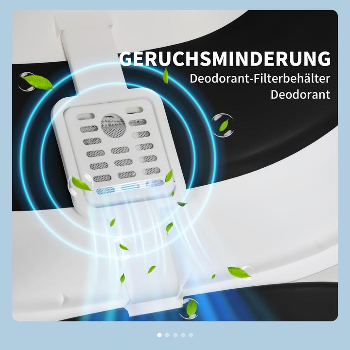 Actual product image PawHut Katzentoilette Kunststoff Weiss+Schwarz (Cat litter box closed)