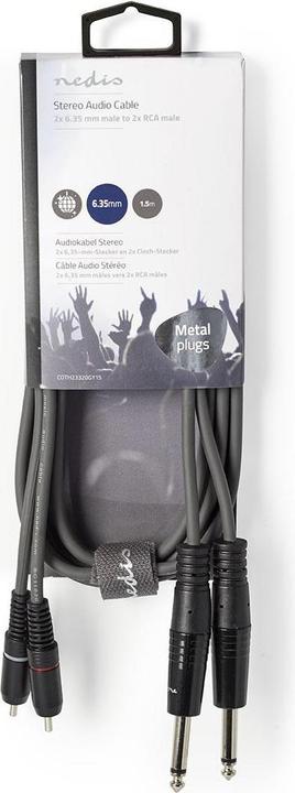 Immagine prodotto Nedis Cavo audio stereo 2X 6,35 mm maschio 2X RCA mac (1.50 m, Cinch)