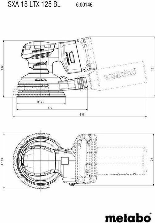 Image du produit Metabo SXA 18 LTX 125 BL (Ponceuse excentrique, 18 W)