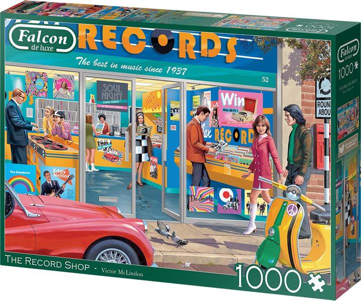 Actual product image Jumbo Falcon jigsaw puzzle - The record shop, 1000 pieces. (1000 pieces)