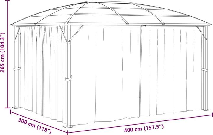 Produktbild vidaXL Gartenlaube (400 cm, 300 cm)