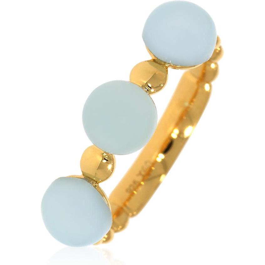 Thumbnail - Xen, Ring, Ring mit drei Aqua Chalcedone 6 mm ca. 2,7 ct. gelbvergoldet, (52, 925 Silber)
