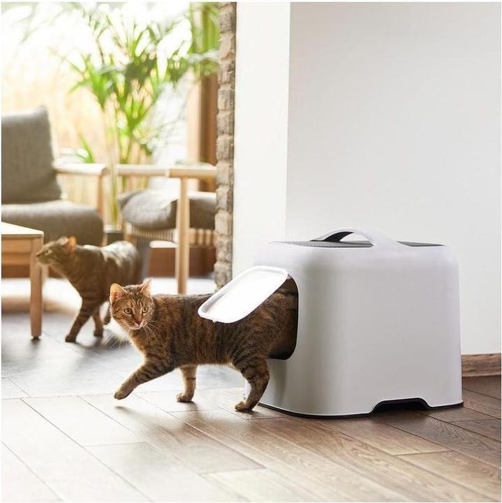 Actual product image Rotho Katzentoilette Bea Hellgrau, Stromversorgung: Keine, App (Cat litter box closed)