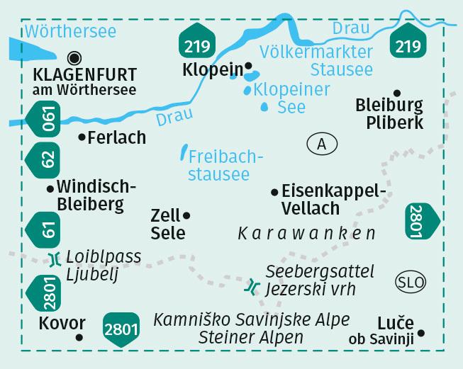 Immagine prodotto Mappa escursionistica KOMPASS Klopeiner See, Kara