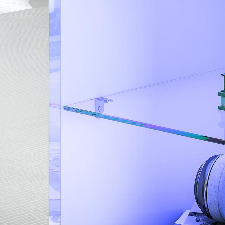 Produktbild Homcom TV Schrank Spanplatte, Glas Weiss (34 x 34 x 45 cm)