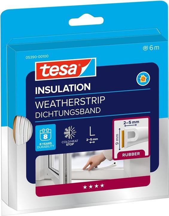 Actual product image tesa tesamoll CLASSIC P-profile window seal, rubber seal for insulation