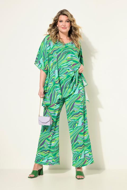 Image du produit Miamoda Pantalon à jambe droite confortable, taille élastique et imprimé all-over (42)