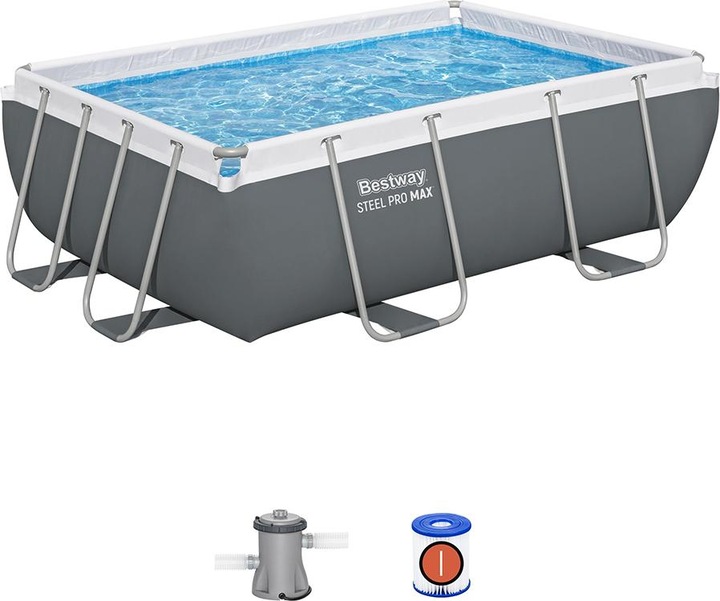 Produktbild Bestway Power Steel Frame Pool-Set 282 x 196 x 84 cm (282 x 196 x 84 cm)