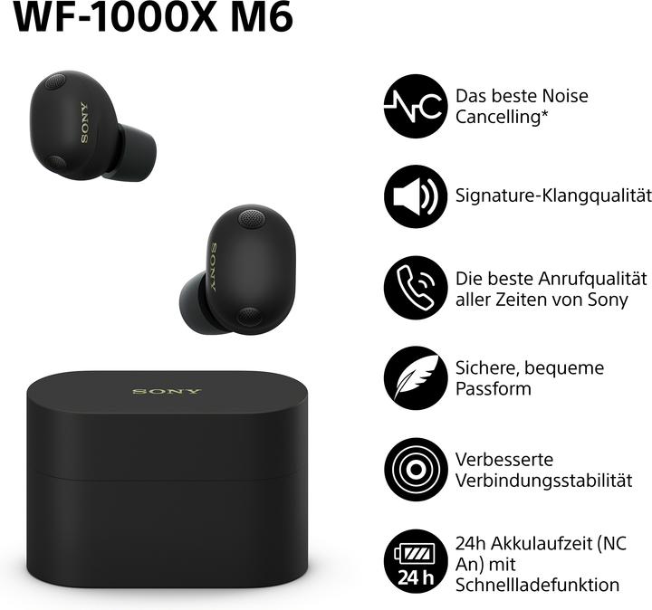 Produktbild Sony WF-1000XM6 (Digitale Geräuschunterdrückung, 8 h, Kabellos)