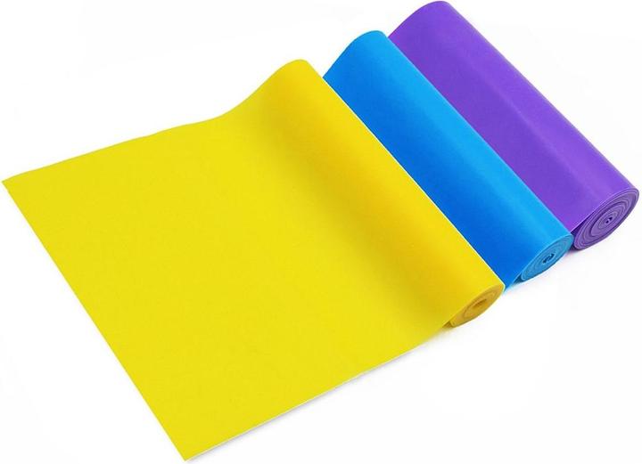 König Design 3er-Set Fitnessband Gymnastikband Widerstandsband wie Theraband Yoga 150 x 15 cm (Stark, Leicht, Mittel)