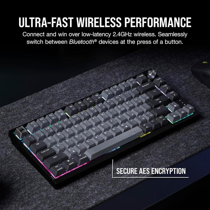 Actual product image Corsair Klaviatūra K65 Plus Belaidė mechaninė KB (Eng. Int., Wireless)
