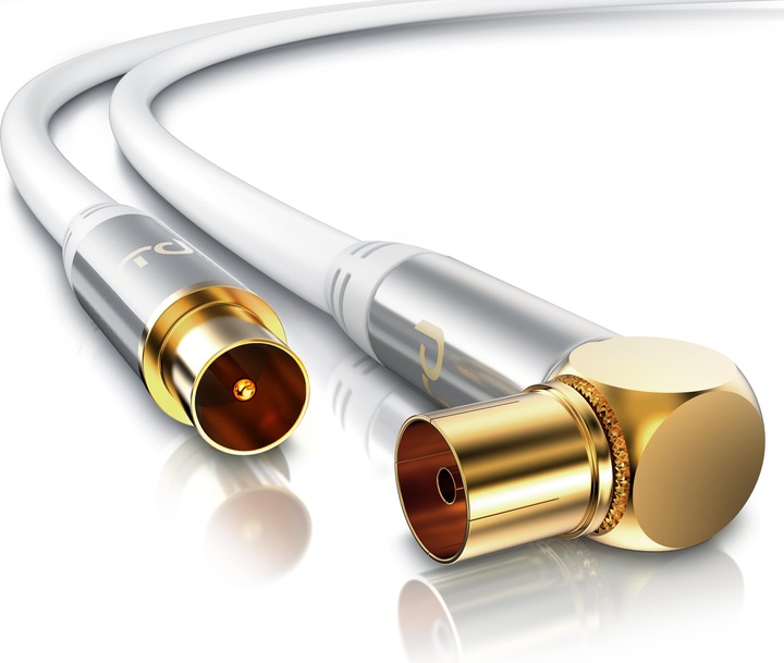 Produktbild Primewire Antennenkabel gewinkelt, Koaxialkabel 75 Ohm HDTV, Radio, DVB-T DVB-T2 DVB-S2 TV Antennen Kabel (135 dB, Antennenkabel)