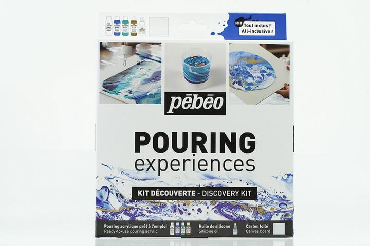 Actual product image Pebeo Discovery Kit Pouring 4X59Ml + silicone 50Ml