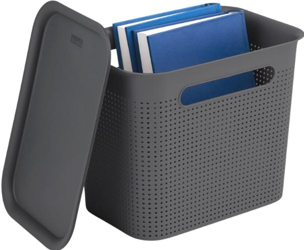 Produktbild Bins and Boxes BRISEN Aufbewahrungsbox ANTHRAZIT 7L mit Deckel (18 cm, 7 l, 1x)
