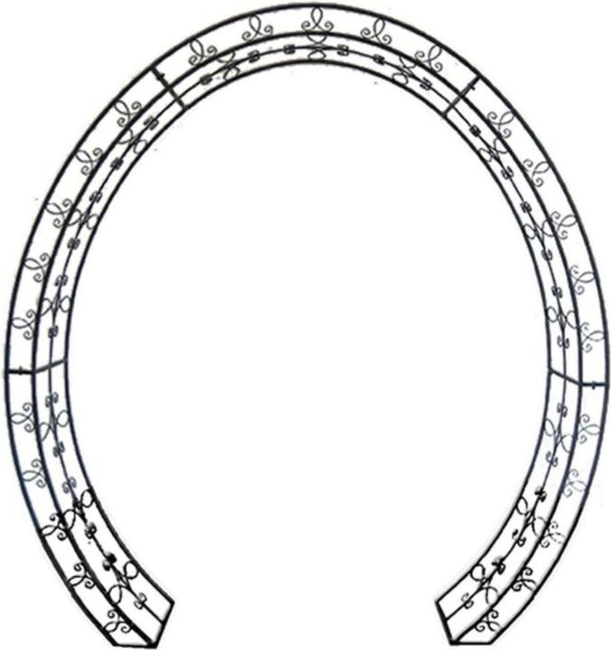 Garden Pleasure Treillis LAMOS métal noir ovale 200,0 x 220,0 cm (38 cm, 200 cm)