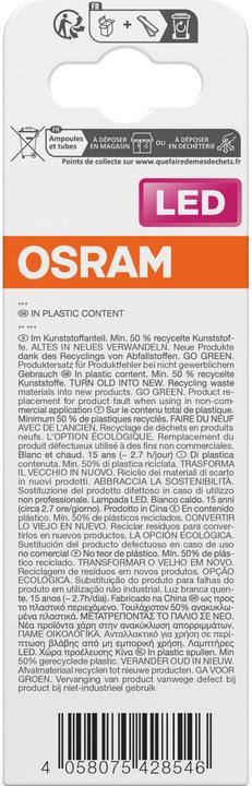 Actual product image Osram Star Classic B (E14, 7.50 W, 806 lm, 1 x, F)