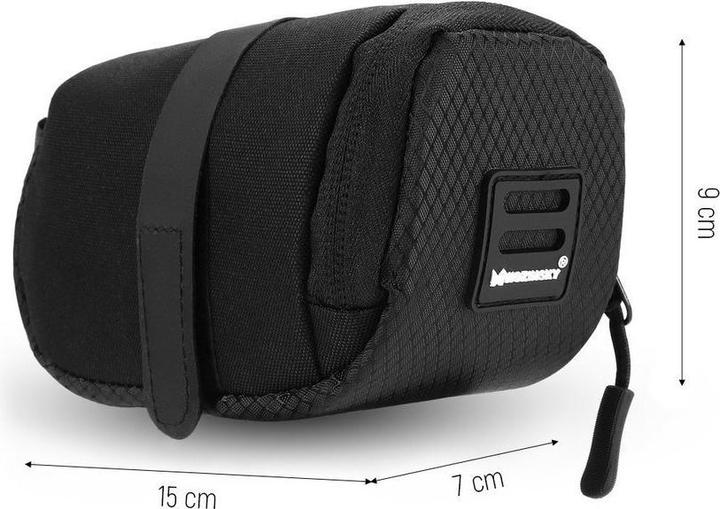 Actual product image Wozinsky small bicycle saddle bag 0.6 l black (WBB8BK black) (0.60 l, Saddle bag)
