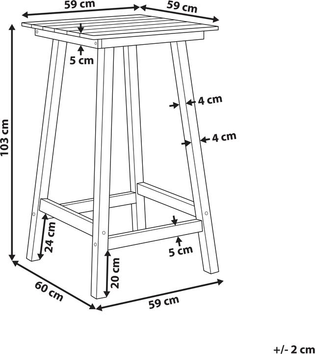 Produktbild Beliani Adirondack (59 x 60 x 103 cm)