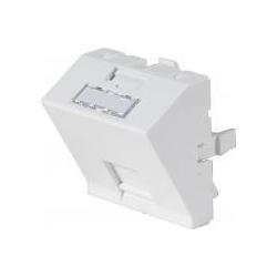 Générique Wall plate with 30° angle for 1x RJ45 outlet- 45 x 45 mm, Serverschrank Zubehör, Weiss