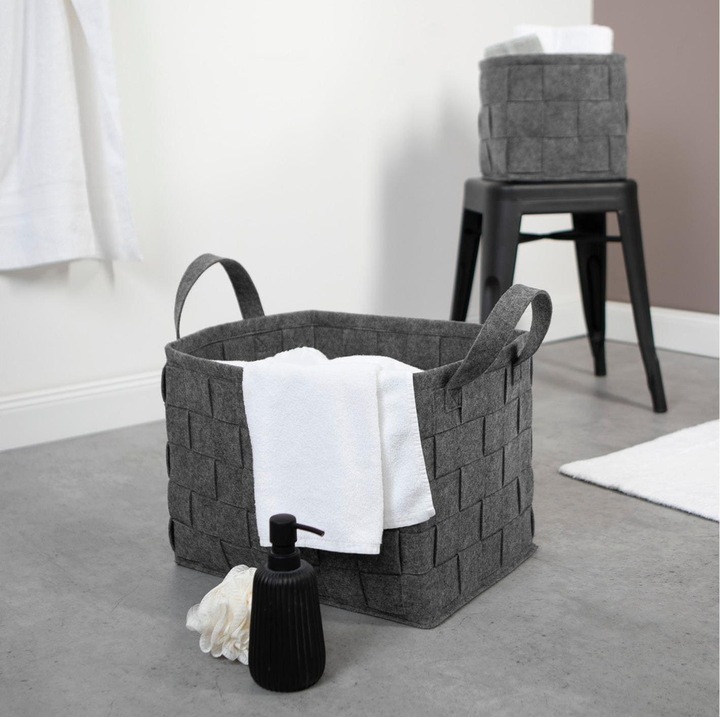 Produktbild N8werk Aufbewahrungskorb Filz 40 cm Dunkelgrau (1 x, 40 cm)
