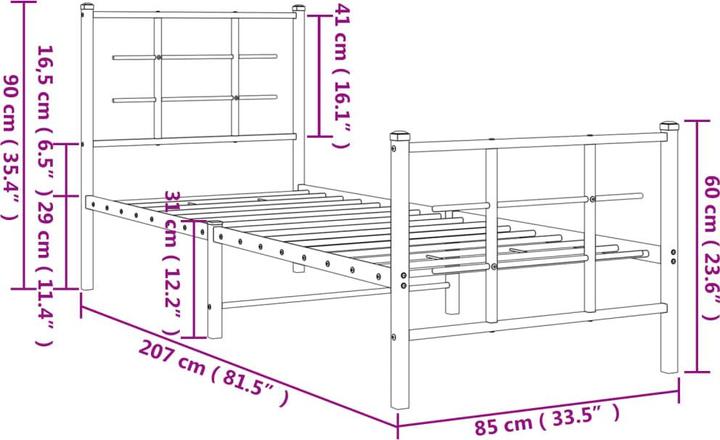 Image du produit vidaXL Bettgestell (80 x 200 cm)