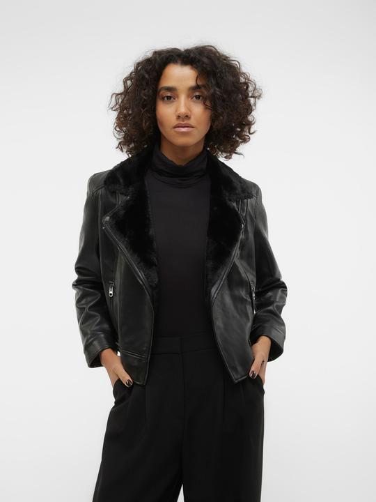 Produktbild Vero Moda VMHAILEY SHORT COATED JACKET Bikerjacke in Lederoptik (S)