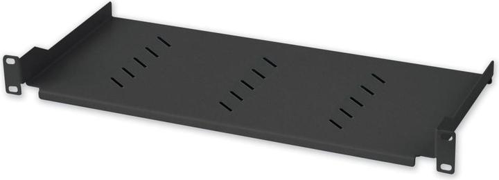 Techly 360882 Półka 1U 150mm rack 19, 2 punkty mocowania, perforowana, czarna