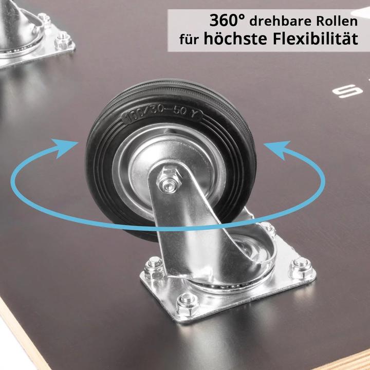 Immagine prodotto Stahlwerk Rollwagen mit Handgriff bis 300 kg 90x60 cm Rollbrett Transportroller (300 kg)
