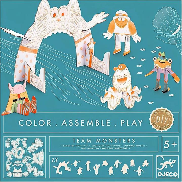 Actual product image Djeco 3D building & colouring set Monster (small)