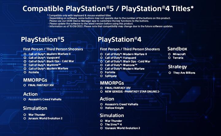 Nährwerte und Zutaten HORI Tactical Assault Commander (PC, PS4, PS5)
