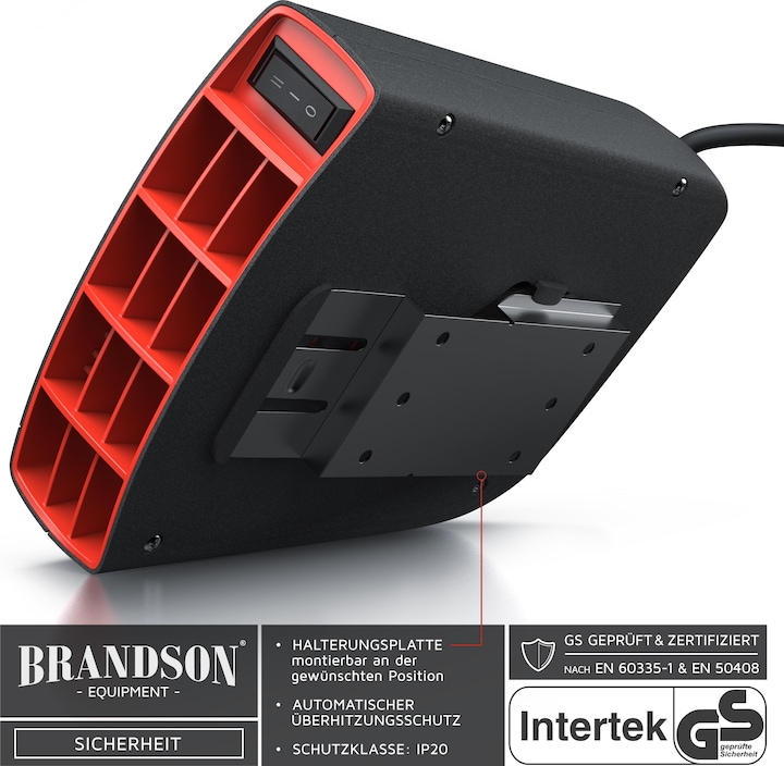 Produktbild Brandson Innenraumheizung - mobile Auto Heizung - PKW - Komfort Entfroster Standheizung Heizlüfter (1400 W)