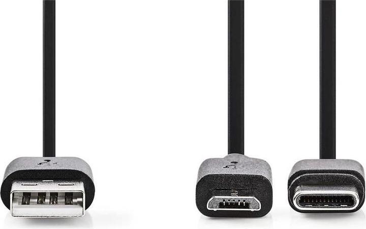 Produktbild Nedis 2-in-1-Sync- & Ladekabel USB A-Stecker (1 m, USB 2.0)