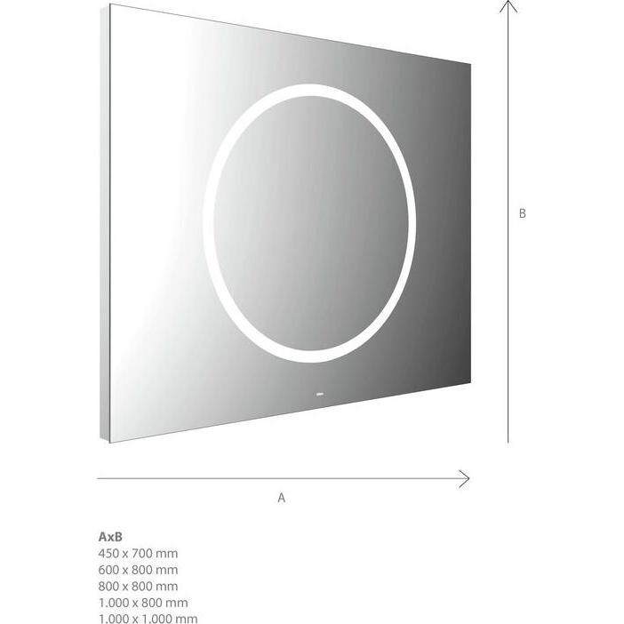 Emco, Spiegelschrank, MI 240 LED-Lichtspiegel, 1 Lichtausschnitt rund, verdeckter Sensorschalter, 106