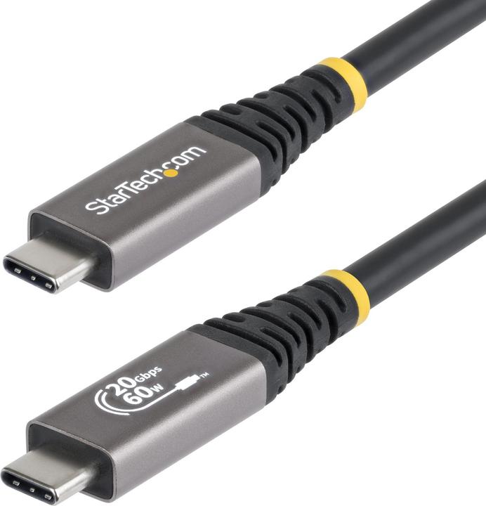 StarTech .com CC3M20GUSB4CX, 3 m, USB C, USB C, USB4 Gen 2x2, 20 Gbit/s, Schwarz (3 m, 60 W)