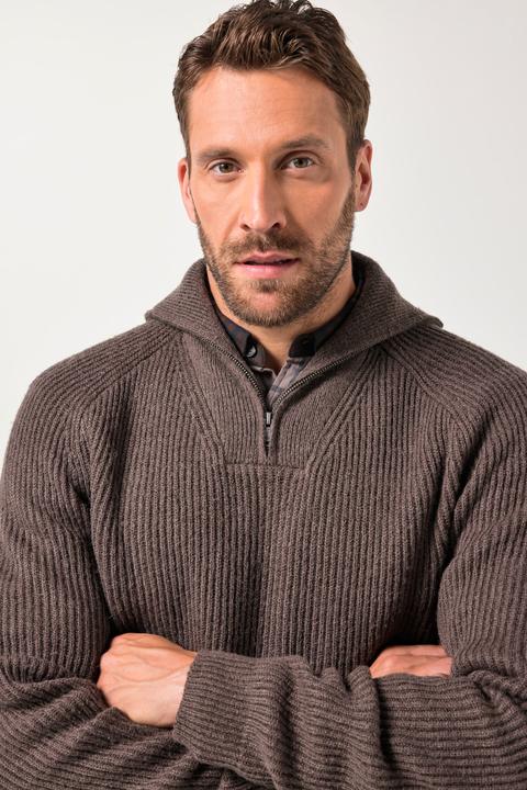 Actual product image JP1880 knitted half-zip, zip collar, up to 7 XL (L)