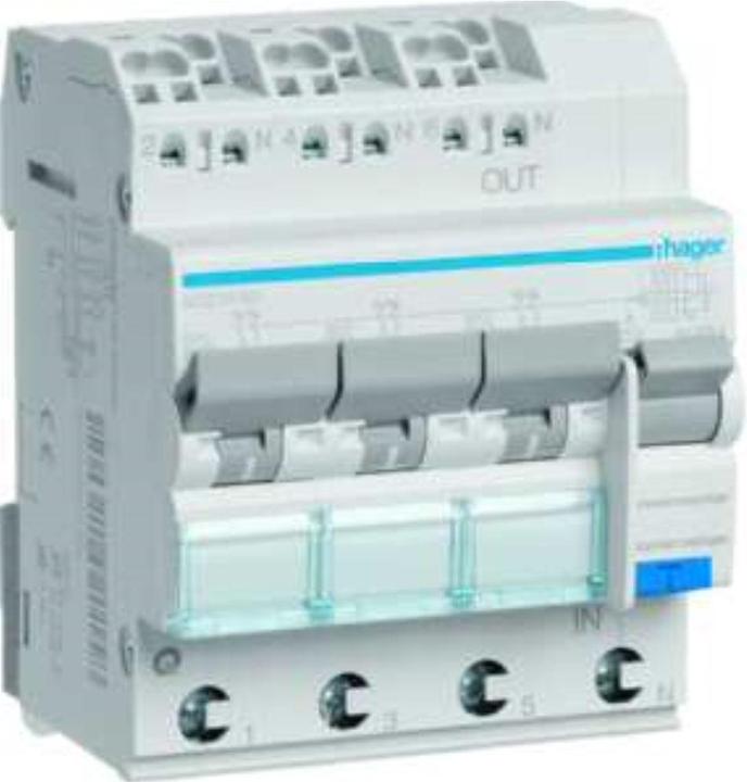 Hager HAG ADZ310D FI-LS 3X 1P+N 6kA B-10A 30mA Type A QC