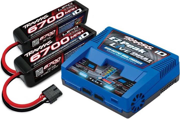 Traxxas LIVE EZ-Dual Plus Charger 2973G + 2x 4S Lipo 6700mAh 2890X EU version / 8S